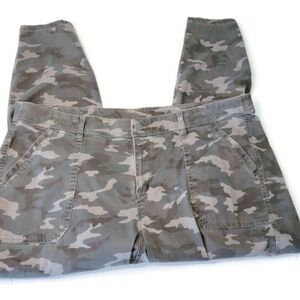 ♠ Lane Bryant Women Pants 24 Cropped Gray Camouflage Studded Comfort SL142E
